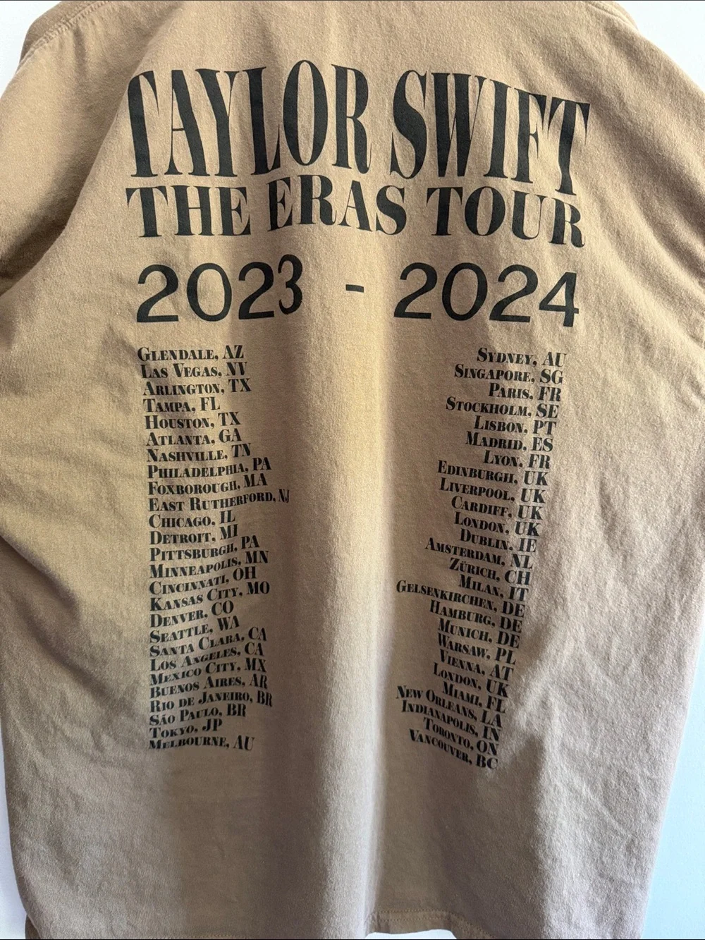 Taylor Swift Taupe Graphic Eras Tour Tee